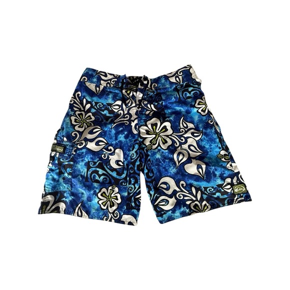 Quiksilver Shorts Other - VINTAGE Quiksilver Board Shorts Adult Size 32 Blue Floral All Over Print Mens